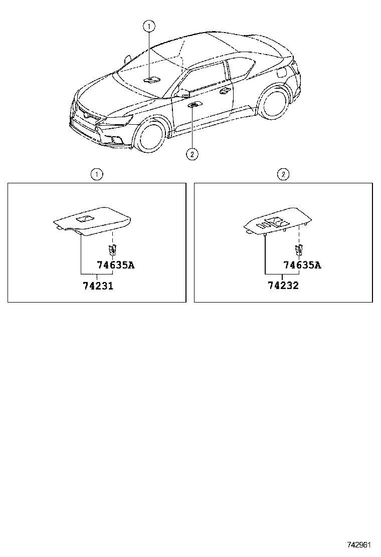 74232-21110-B0 PANEL, FRONT ARMREST BASE, UPPER LH product image