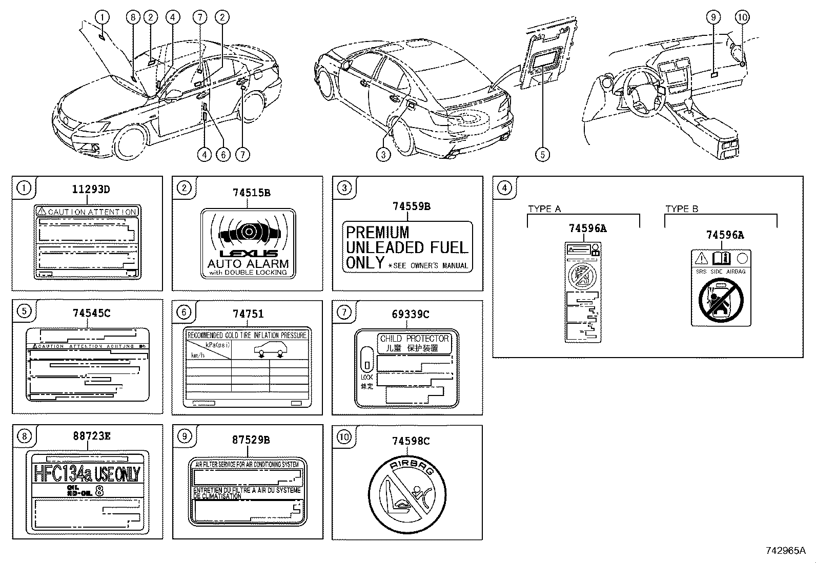 42661-53680 LABEL, TIRE PRESSURE INFORMATION product image