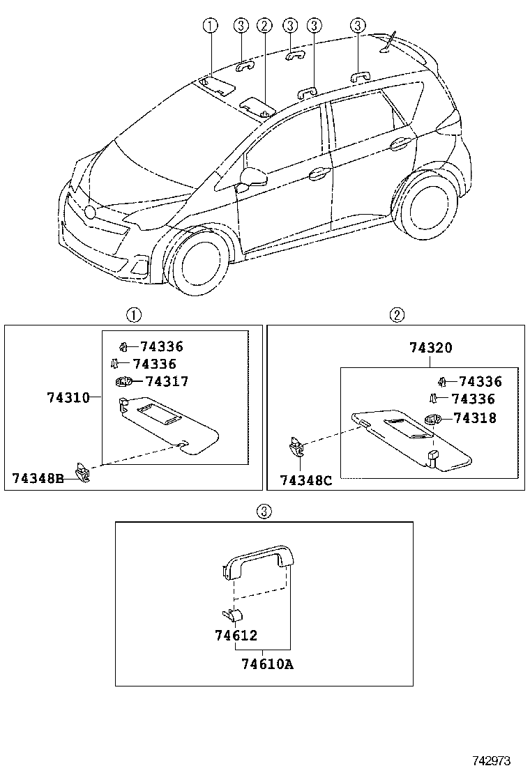 74271-52220-B1 PANEL, REAR DOOR ARMREST BASE, UPPER RH product image