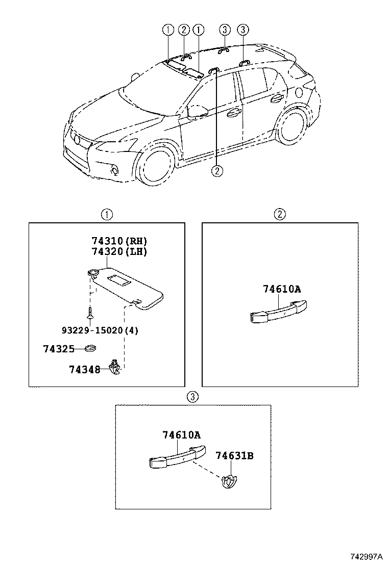74232-76020 PANEL, FRONT ARMREST BASE, UPPER LH product image