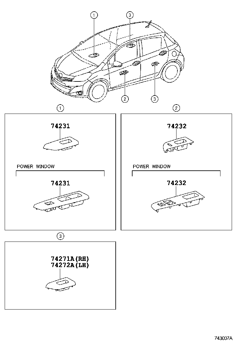 74231-52640-C0 PANEL, FRONT ARMREST BASE, UPPER RH product image