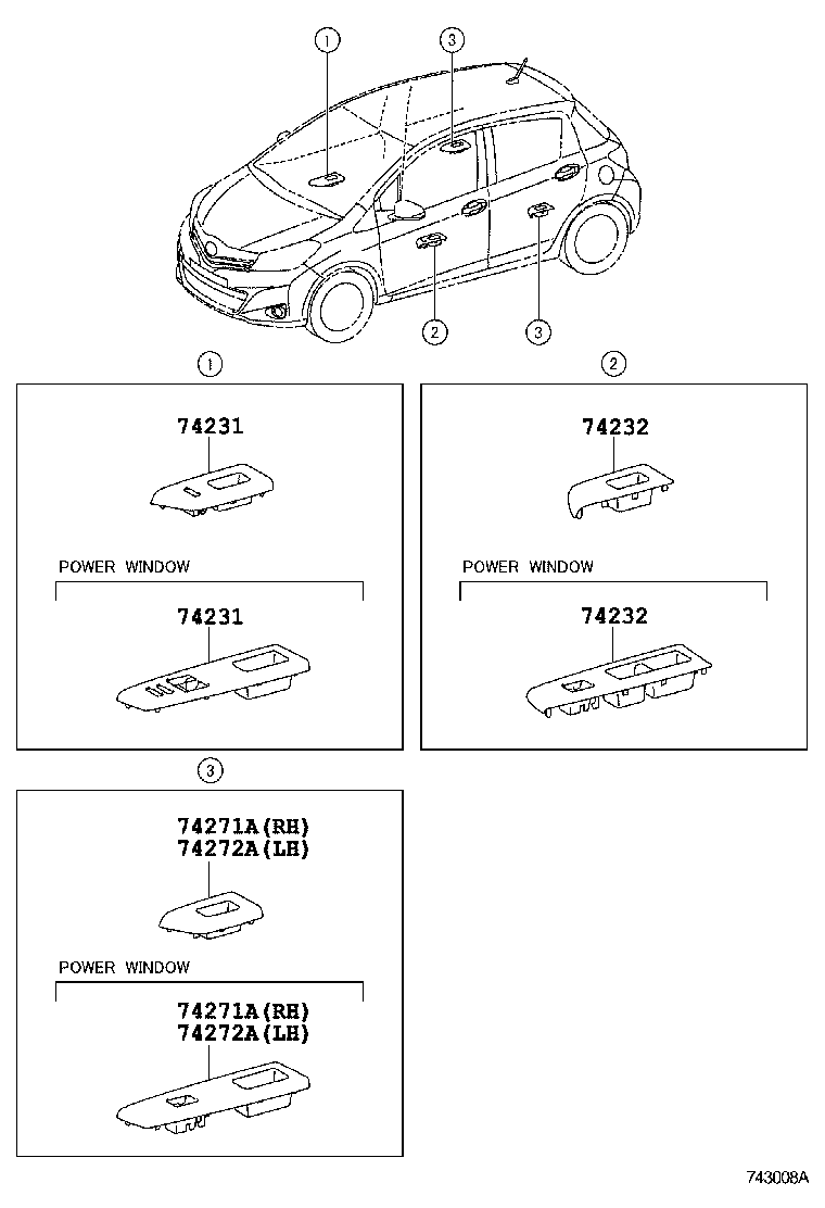 74231-52640-C0 PANEL, FRONT ARMREST BASE, UPPER RH product image