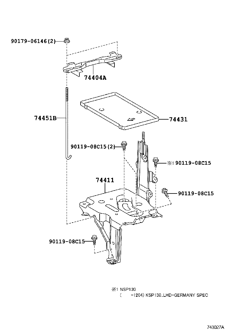 74451-52071 BOLT, BATTERY CLAMP product image