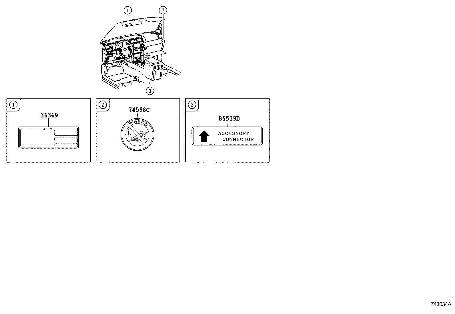 85539-35010 LABEL, POWER OUTLET NOTICE product image