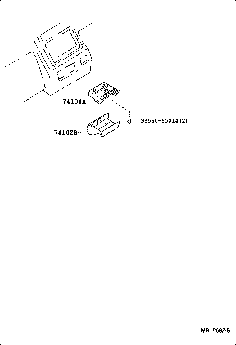 74102-04010-B0 BOX SUB-ASSY, FRONT ASH RECEPTACLE product image