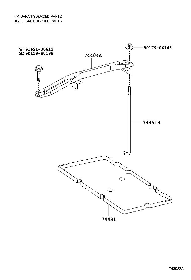 74440-33021 TRAY, BATTERY product image