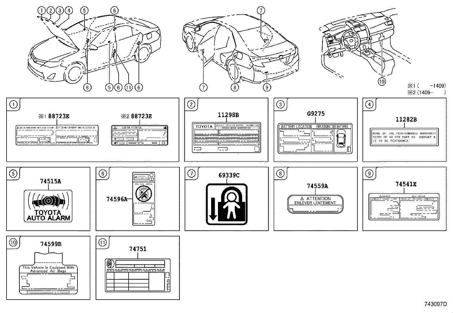 Toyota 11298-0V030 LABEL, EMISSION CONTROL INFORMATION