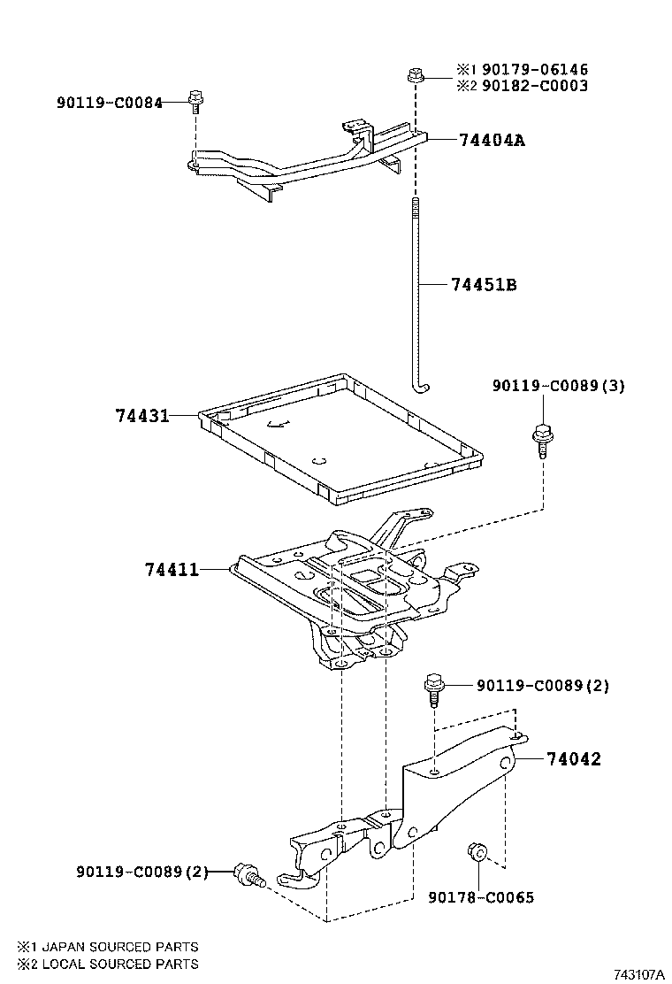 74451-0F010 BOLT, BATTERY CLAMP product image