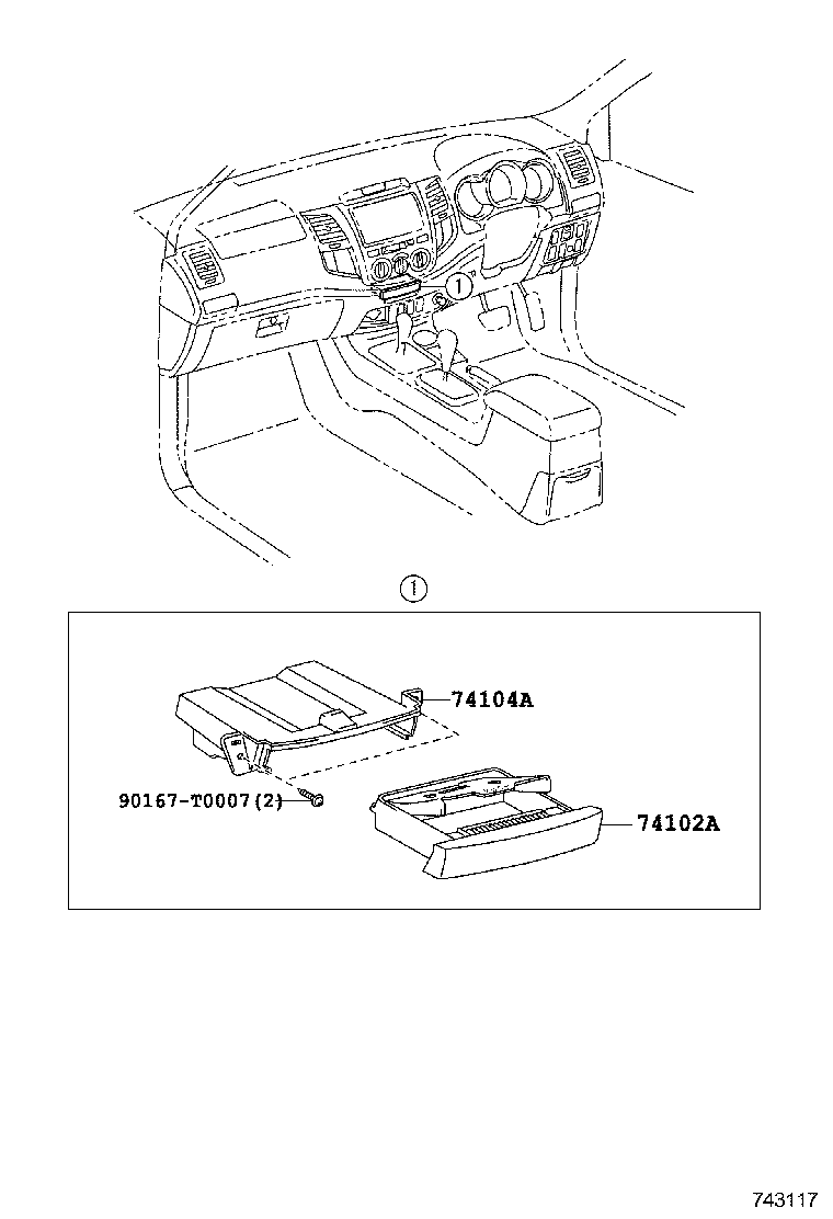 74102-0K011-C0 RECEPTACLE ASSY, FRONT ASH product image