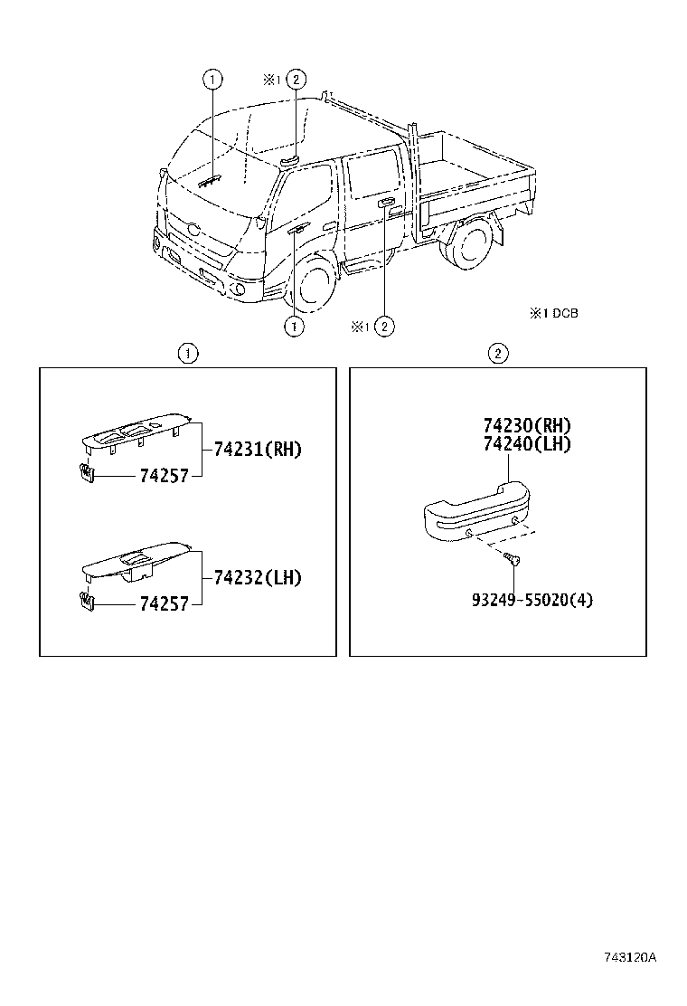 74330-37050-B0 VISOR ASSY, FRONT PILLAR product image