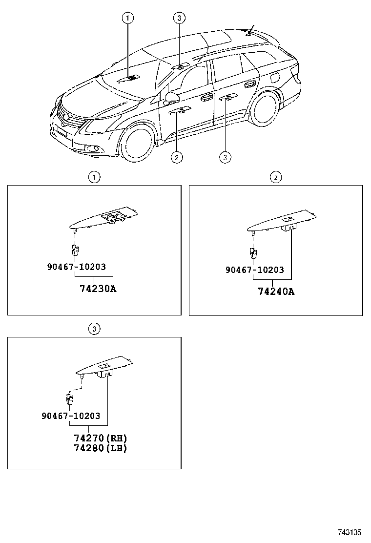 74310-05282-B0 VISOR ASSY, RH product image