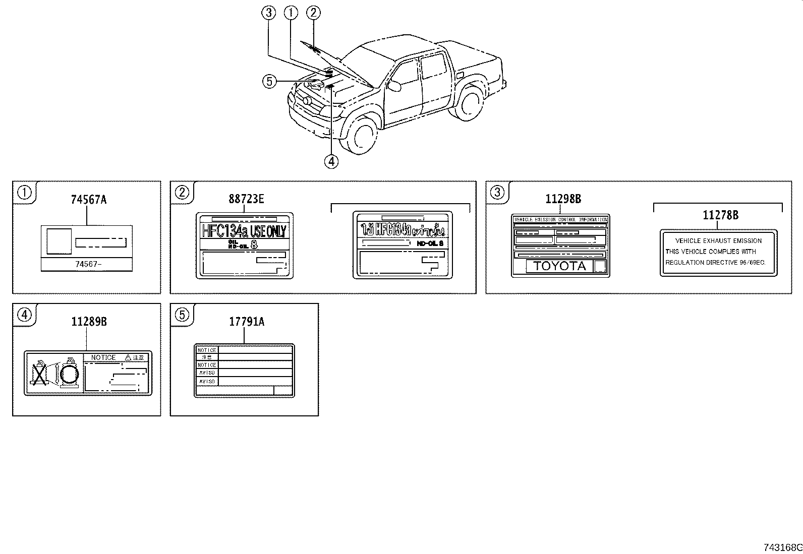 Toyota 11289-31011 LABEL, SPARK PLUG NOTICE