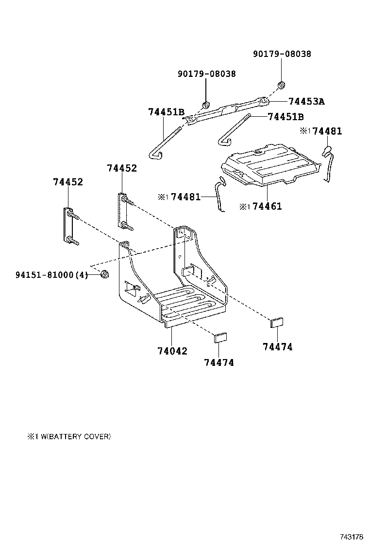 74452-37033 PLATE, BATTERY SET product image