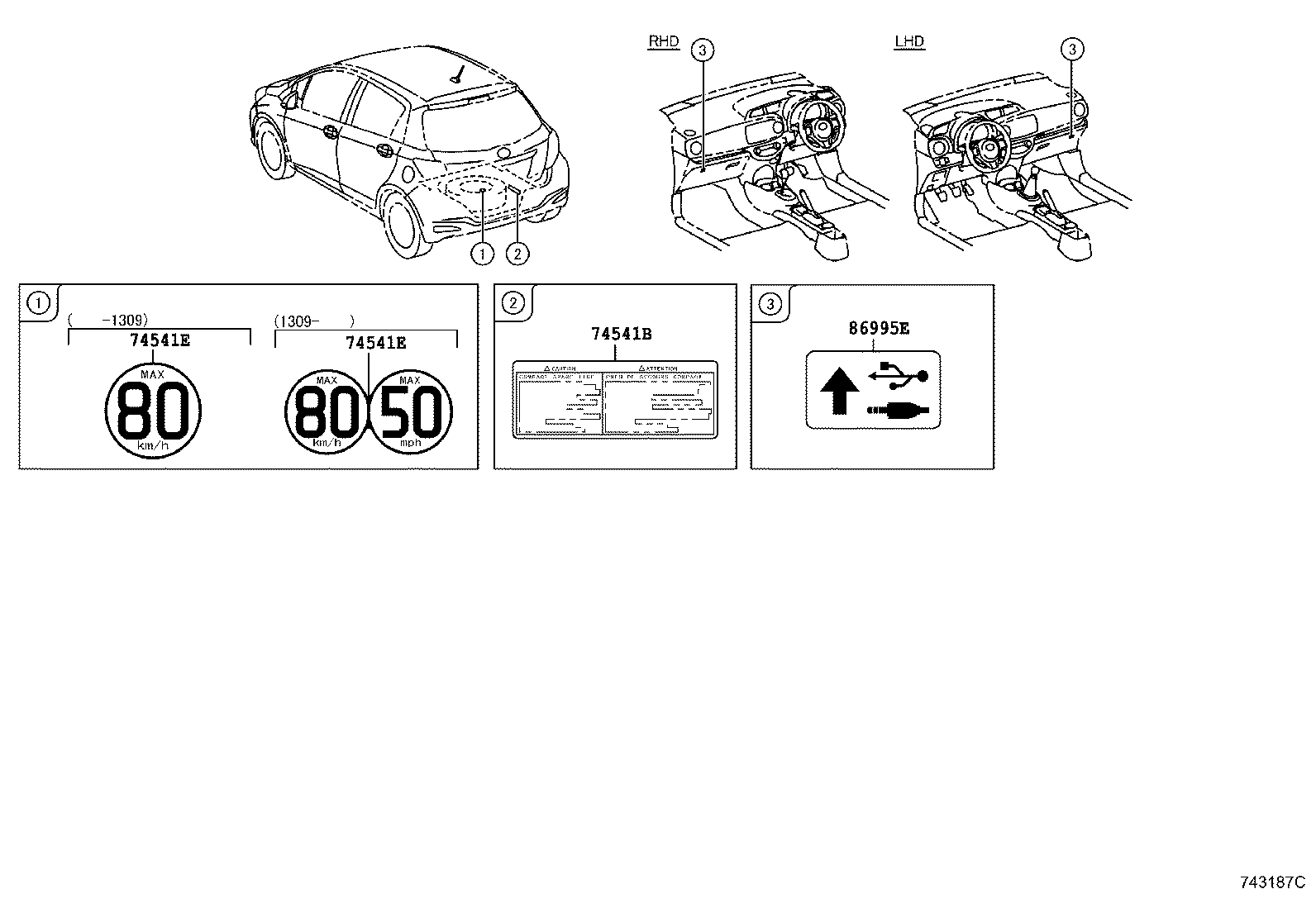 42661-0D421 LABEL, TIRE PRESSURE INFORMATION product image
