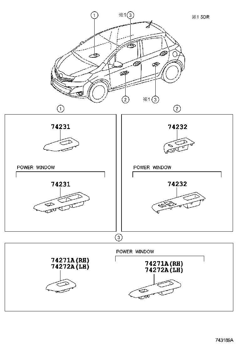 74231-52650-C0 PANEL, FRONT ARMREST BASE, UPPER RH product image