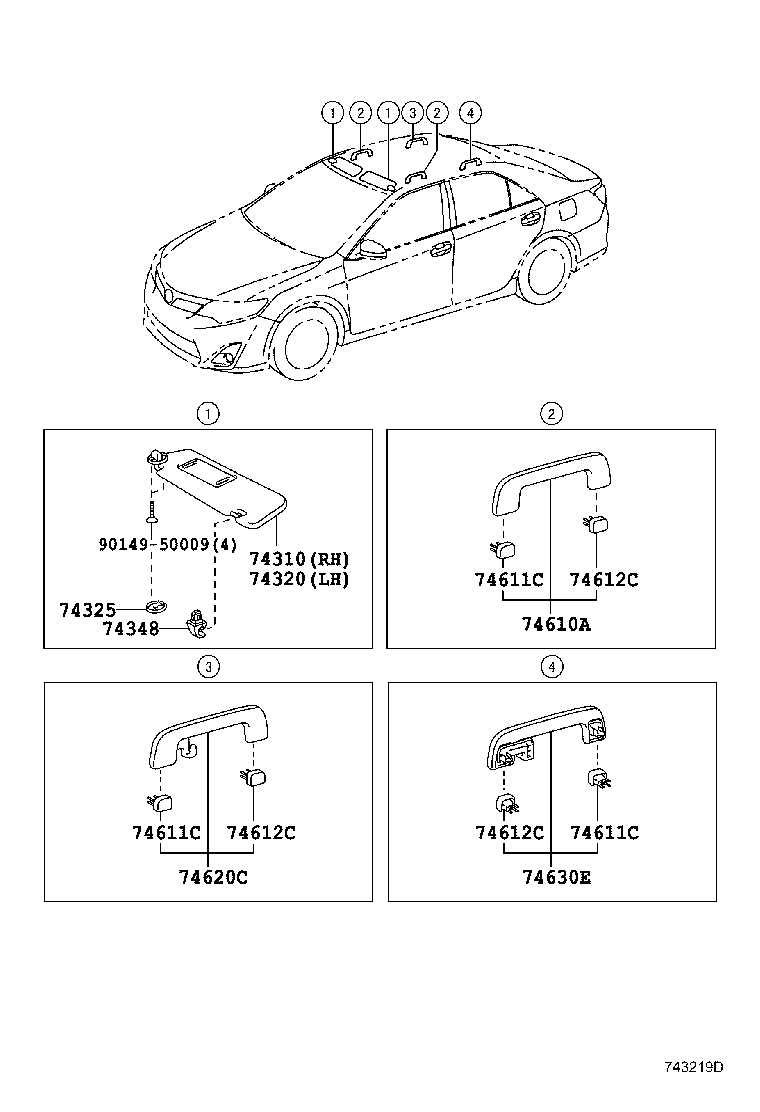 74271-06320-C0 PANEL, REAR DOOR ARMREST BASE, UPPER RH product image