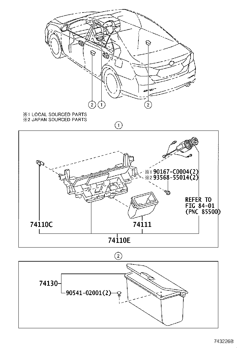 74111-06040 BOX, FRONT ASH RECEPTACLE product image