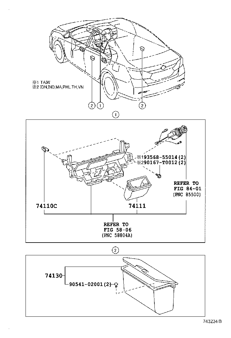 74130-06310-E2 RECEPTACLE ASSY, REAR ASH product image
