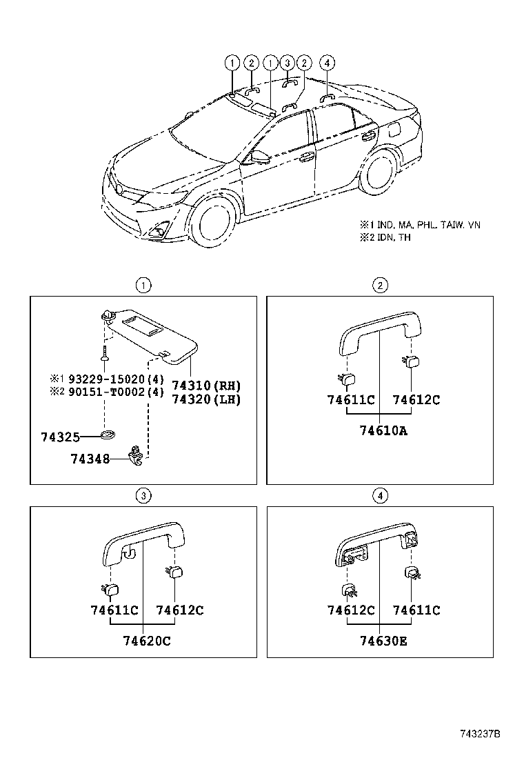 74231-06530 PANEL, FRONT ARMREST BASE, UPPER RH product image