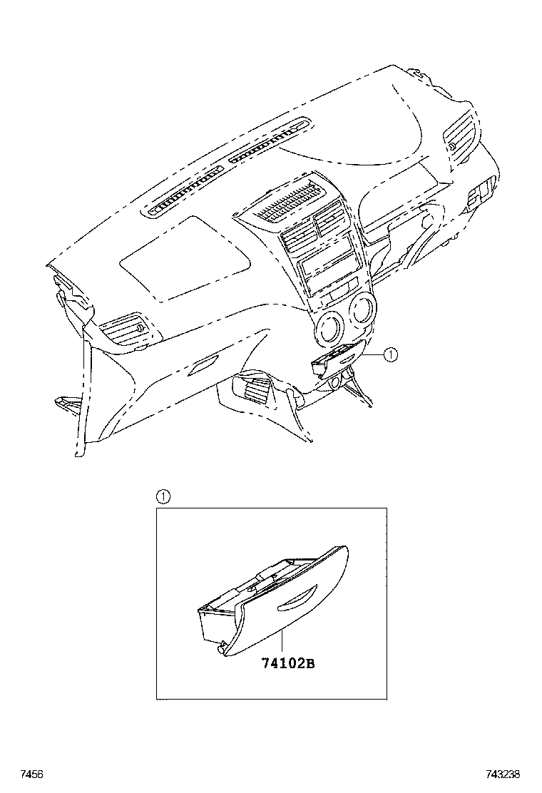 74102-BZ020-B0 BOX SUB-ASSY, FRONT ASH RECEPTACLE product image