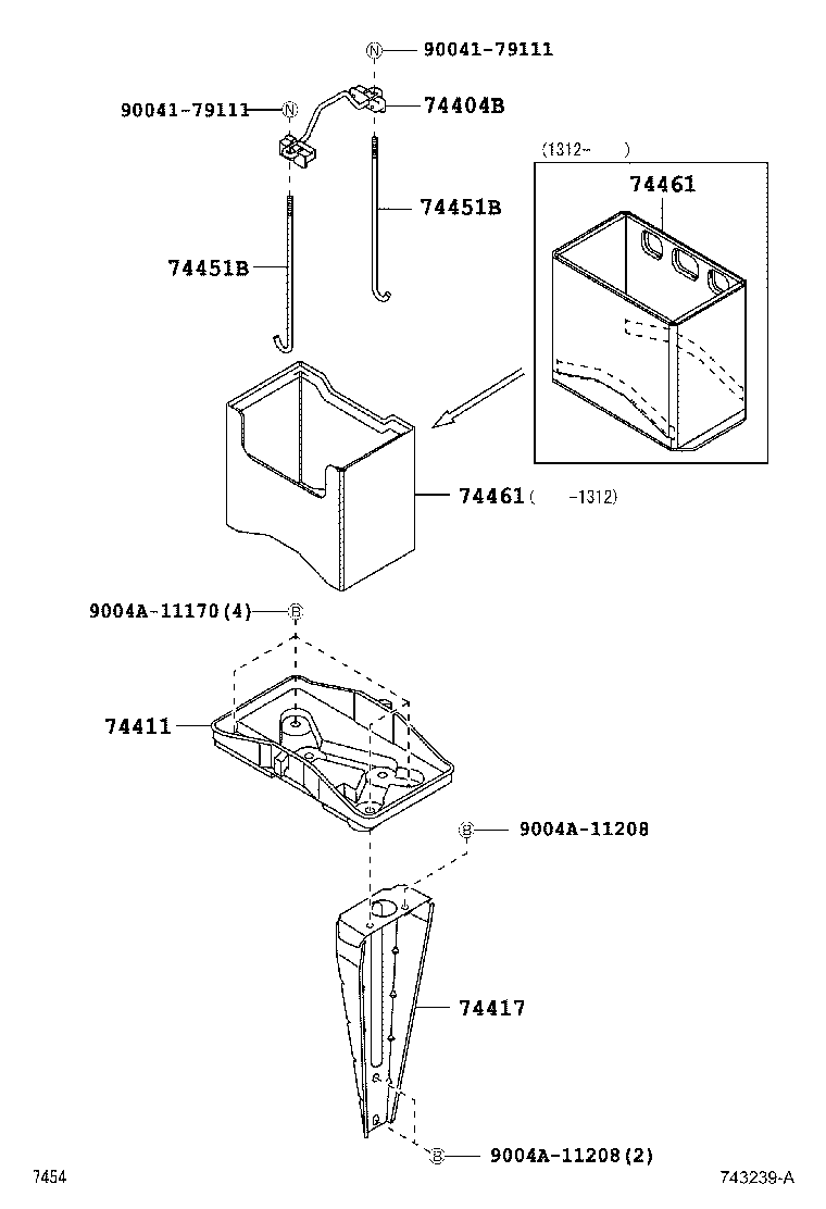 Toyota 74411-BZ090 CARRIER, BATTERY