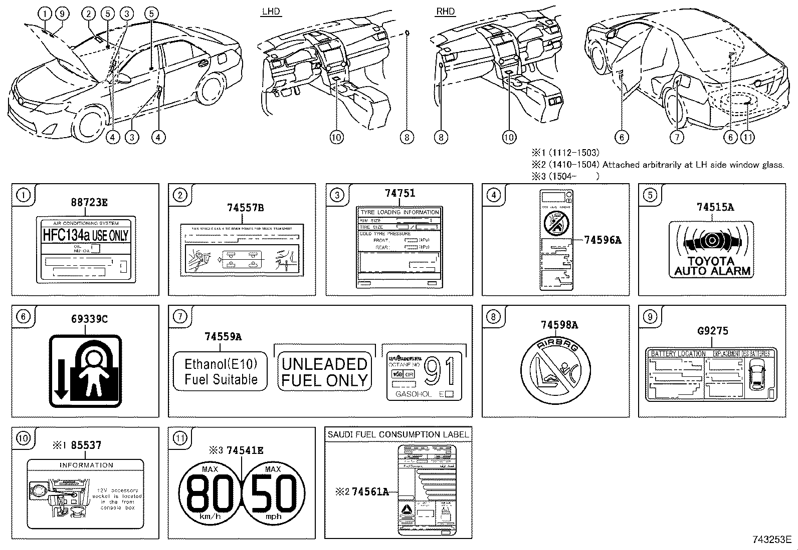 42661-06830 LABEL, TIRE PRESSURE INFORMATION product image