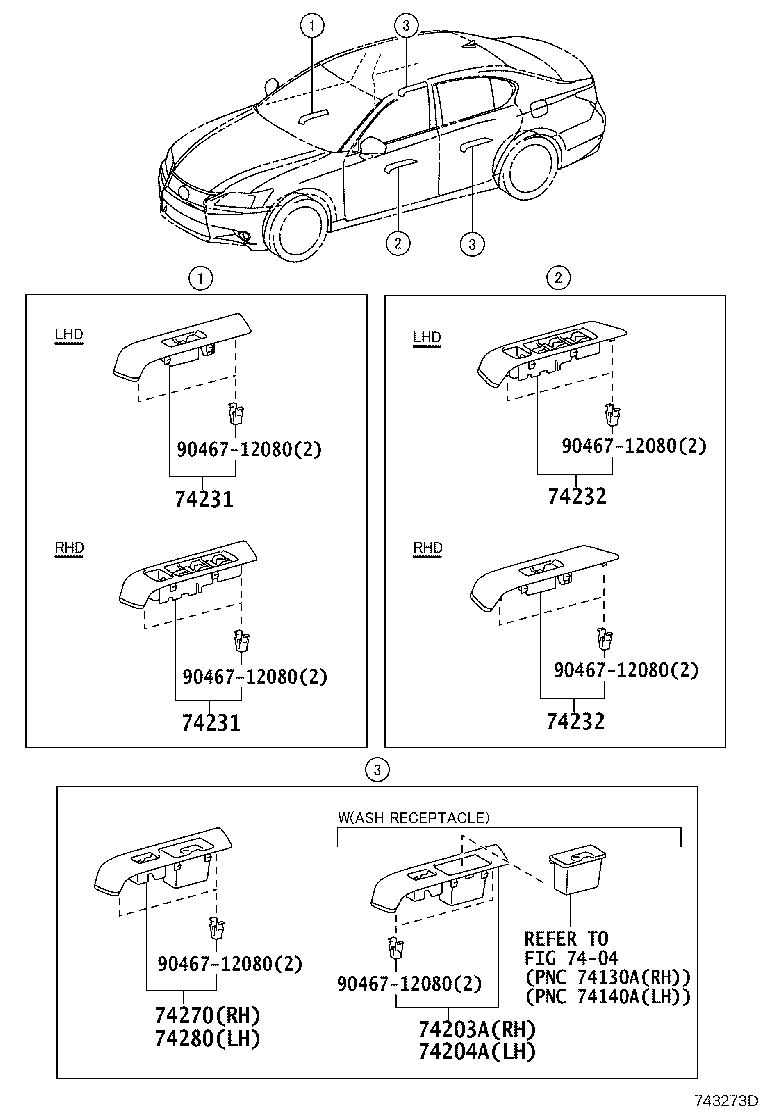 74231-30350 PANEL, FRONT ARMREST BASE, UPPER RH product image