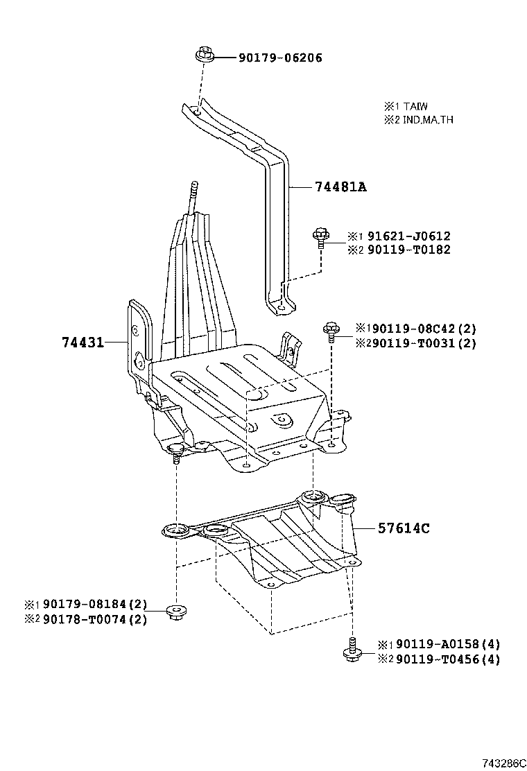 74440-06041 TRAY, BATTERY product image