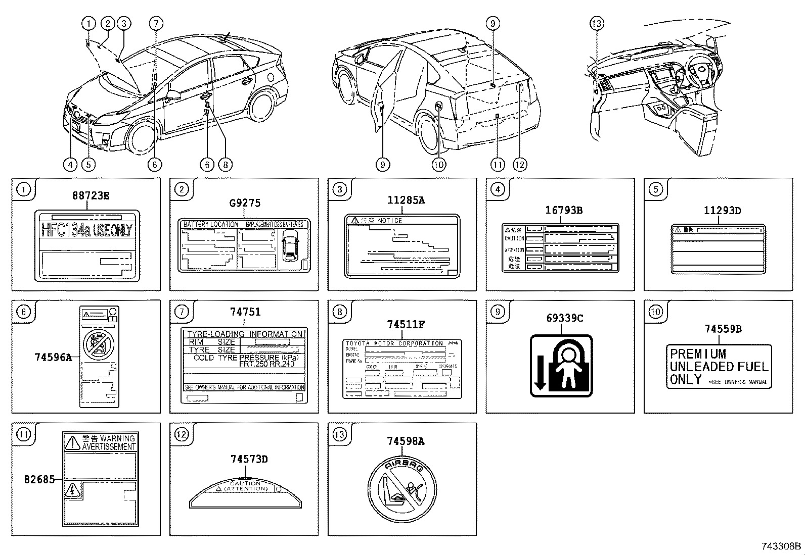 42661-47510 LABEL, TIRE PRESSURE INFORMATION product image