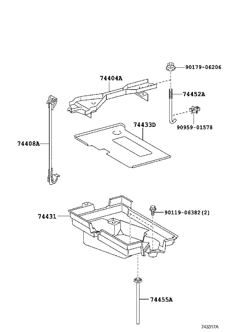74431-30191 TRAY, BATTERY product image
