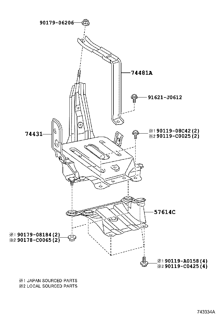 74440-06031 TRAY, BATTERY product image