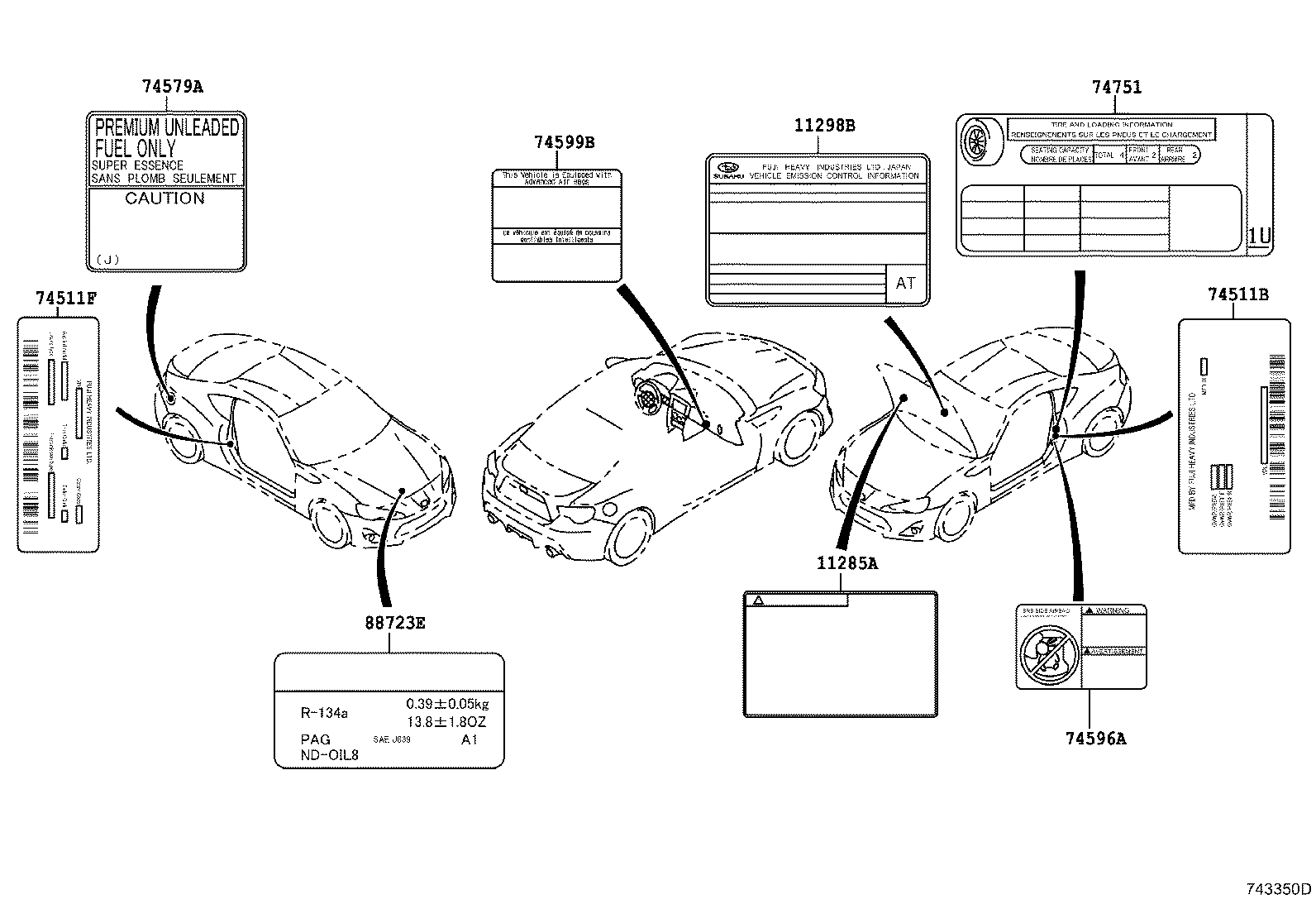 Toyota SU003-05883 LABEL, EMISSION CONTROL INFORMATION