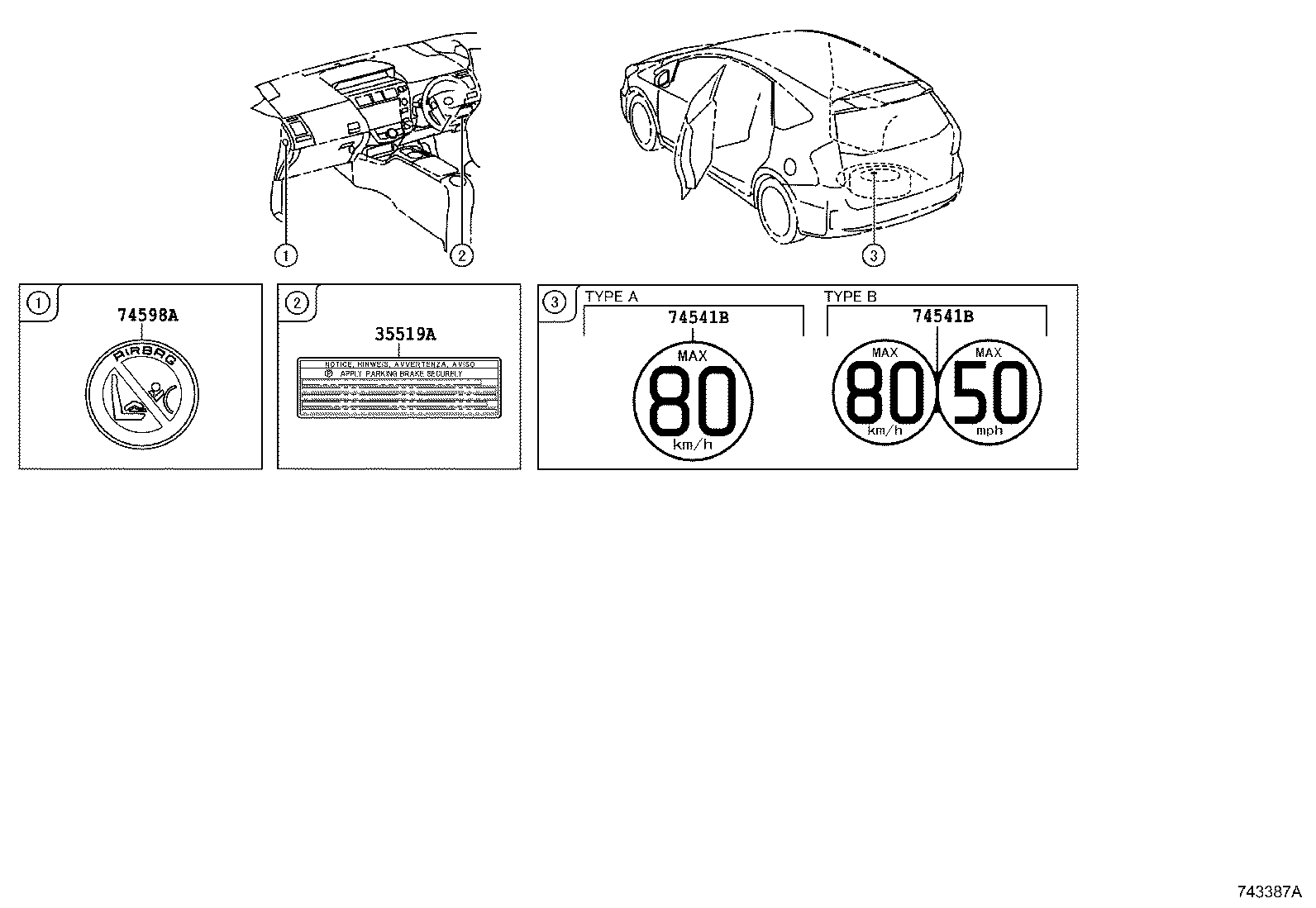42661-47830 LABEL, TIRE PRESSURE INFORMATION product image