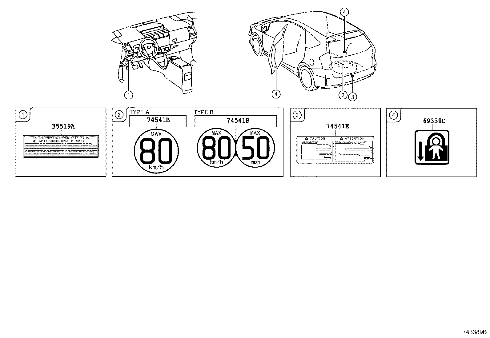 42661-47740 LABEL, TIRE PRESSURE INFORMATION product image