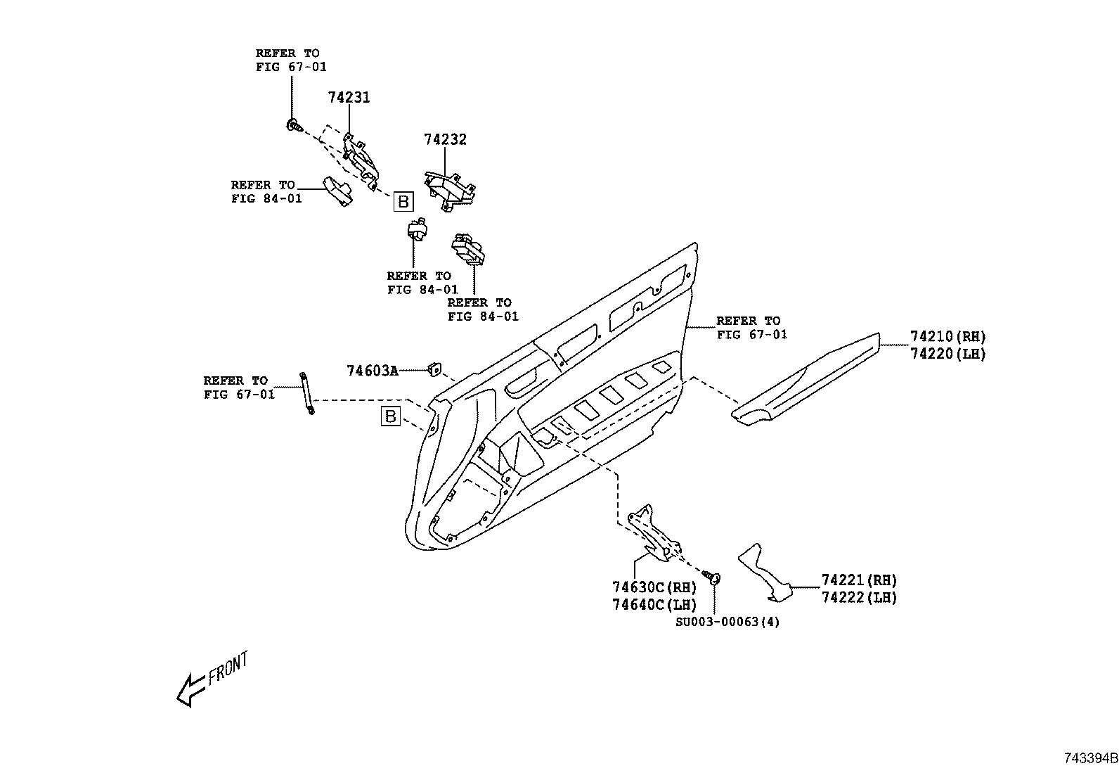 SU003-04440 PANEL, FRONT ARMREST BASE, UPPER RH product image