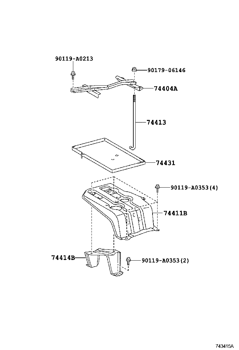 Toyota 74414-0R040 REINFORCEMENT, BATTERY BRACKET