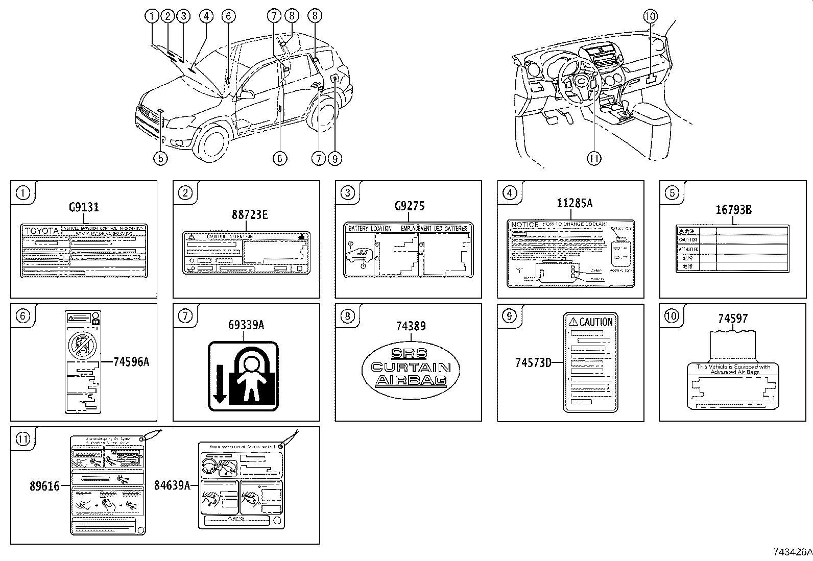 Toyota 11285-0Z020 LABEL, COOLANT SYSTEM NOTICE
