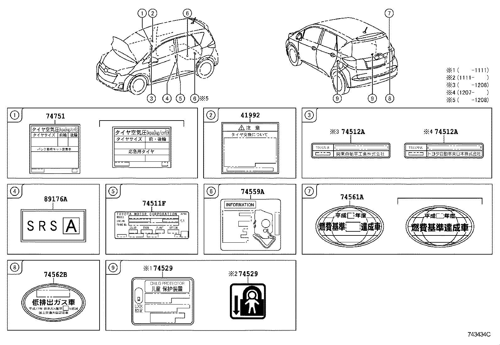 11296-21100 LABEL, ENGINE SERVICE INFORMATION product image