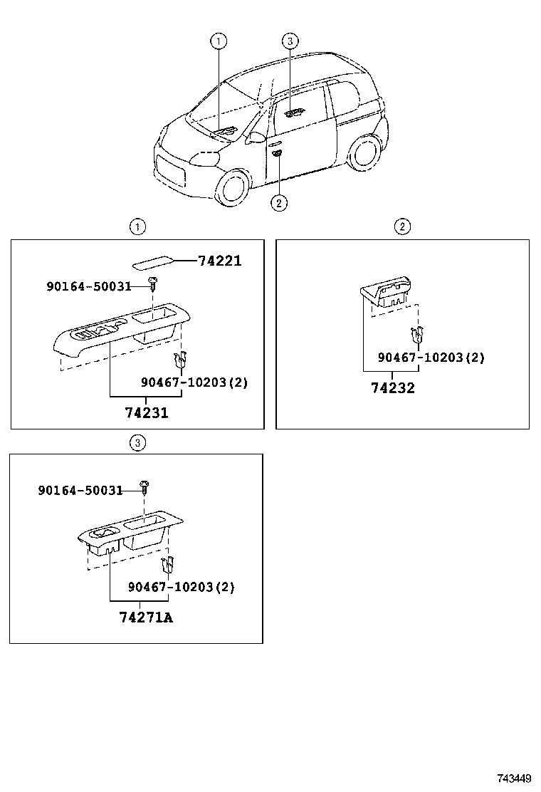 74221-52040 COVER, DOOR ARMREST, RH product image