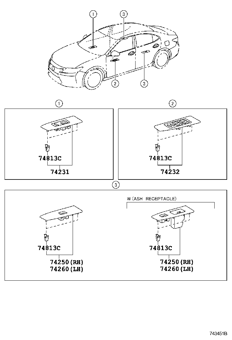Toyota 74611-33010-B2 COVER, ASSIST GRIP
