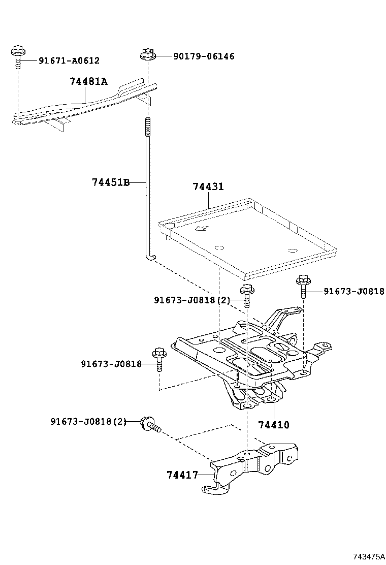 Toyota 74404-12520 CLAMP, BATTERY