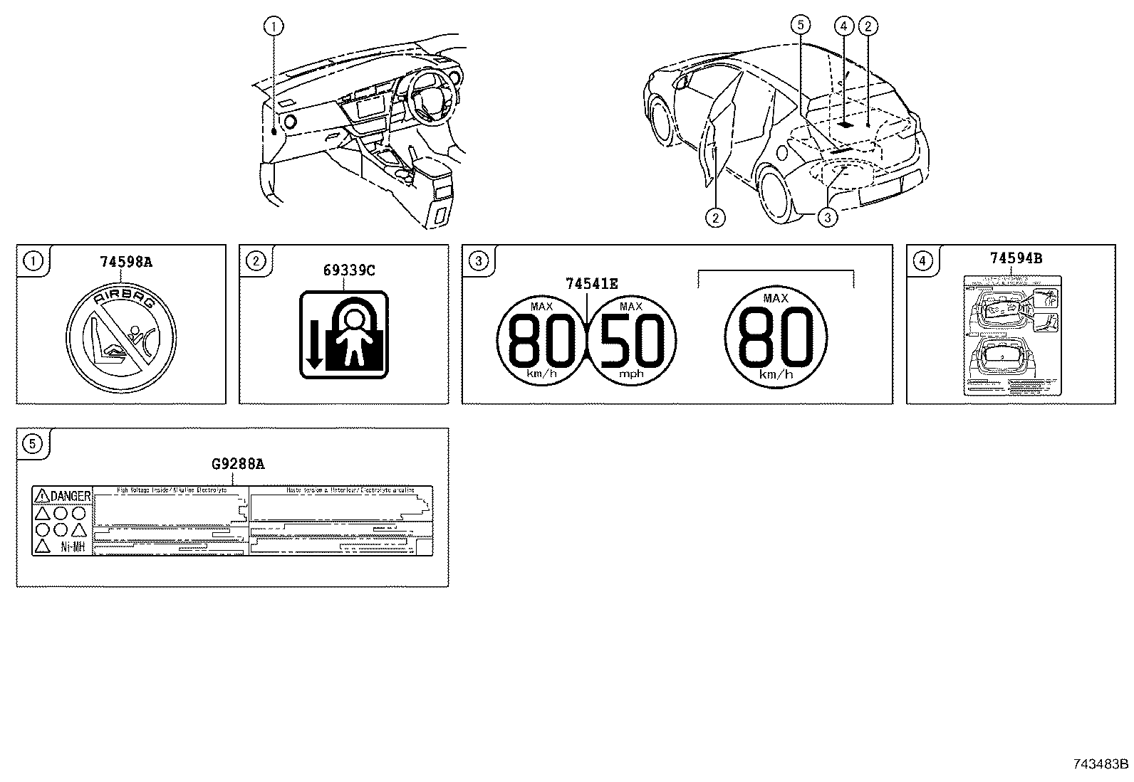 74594-12010 LABEL, PACKAGE TRAY TRIM INFORMATION product image