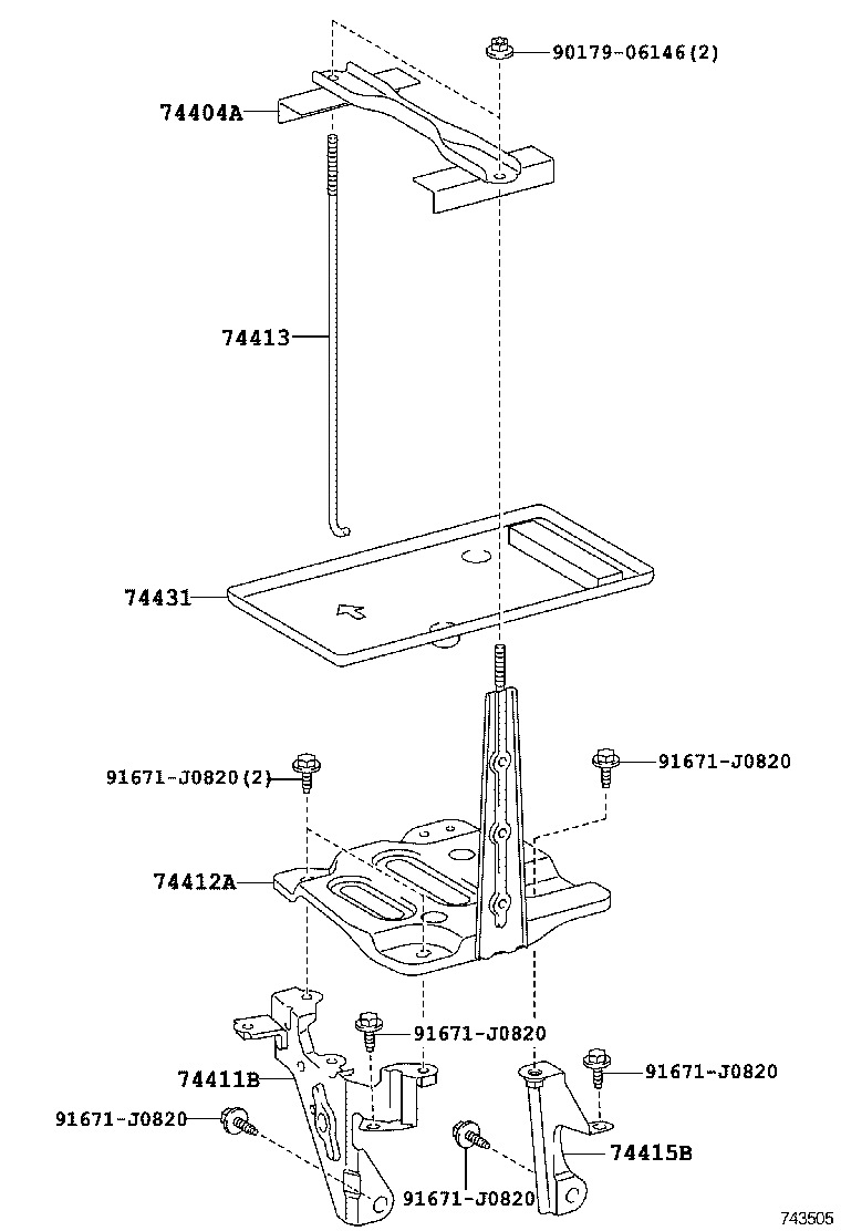 74431-74010 TRAY, BATTERY product image