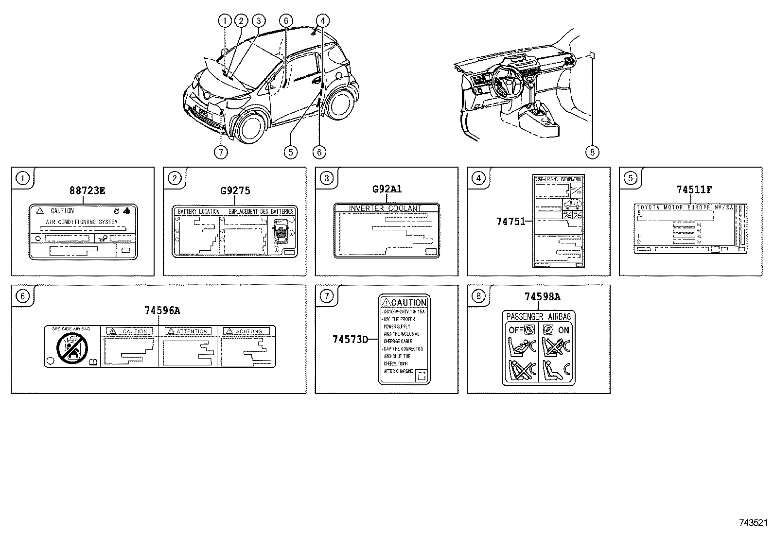 42661-74080 LABEL, TIRE PRESSURE INFORMATION product image