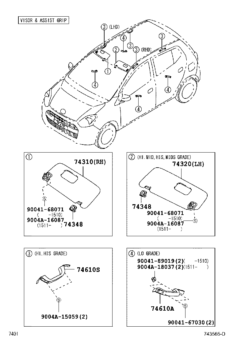 74348-BZ060-B1 HOLDER, VISOR product image