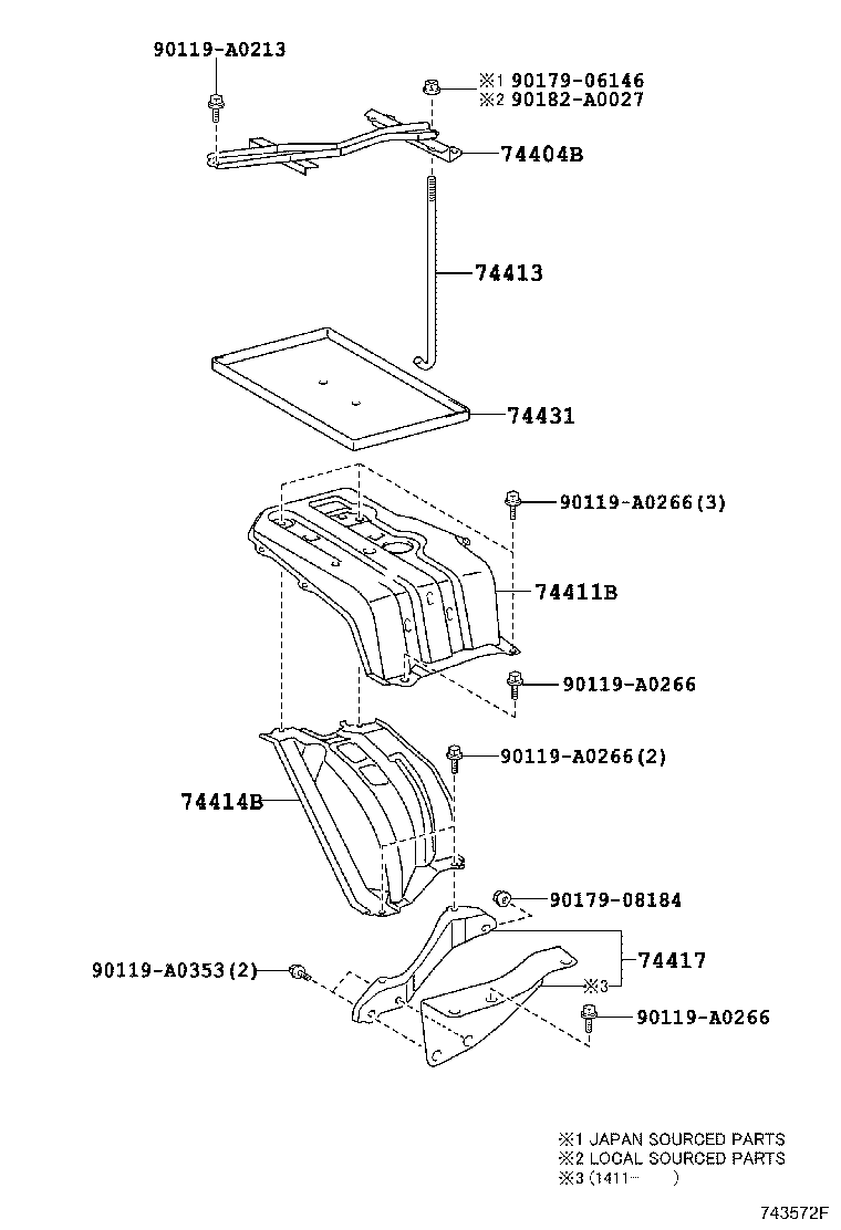 Toyota 74401-0R010 BRACKET, BATTERY CARRIER