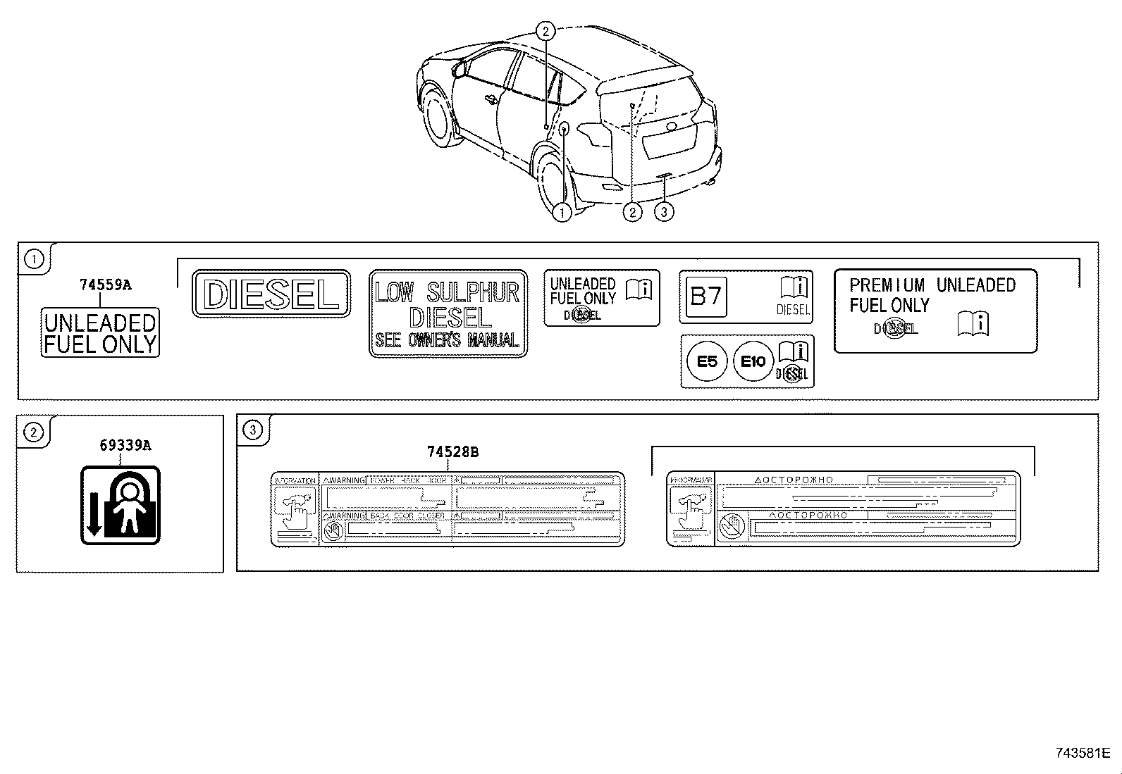 42661-42850 LABEL, TIRE PRESSURE INFORMATION product image