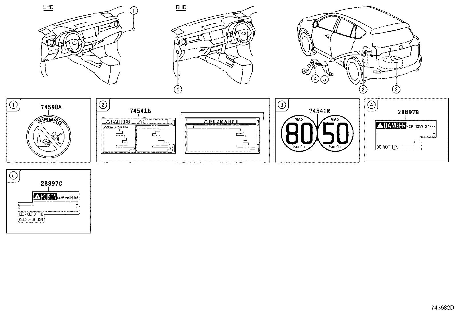 42661-42850 LABEL, TIRE PRESSURE INFORMATION product image