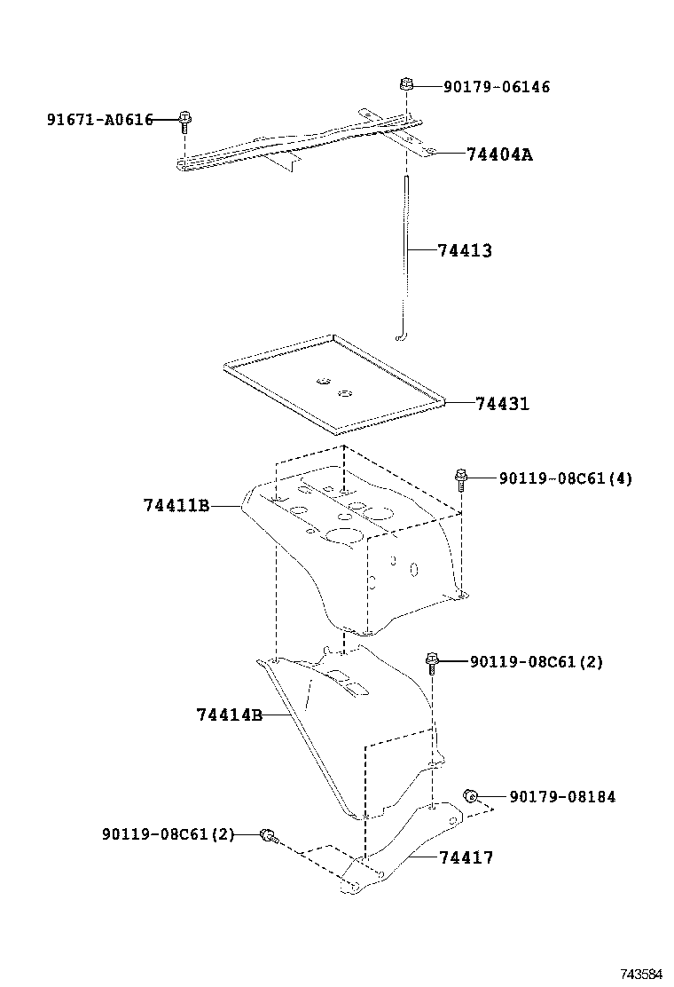 74451-10061 BOLT, BATTERY CLAMP product image