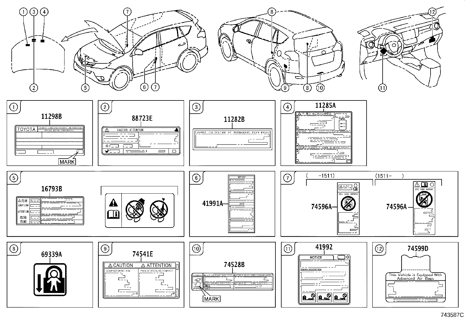Toyota 11298-0V311 LABEL, EMISSION CONTROL INFORMATION